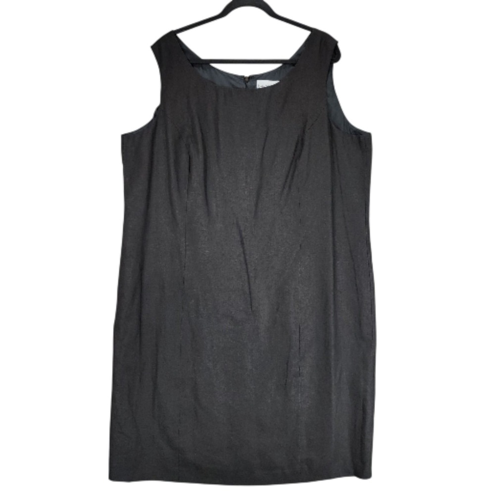 Bloomingdales Linen Dress 20 Black‎ Sheath Career Office Capsulewardrobe Minimal
